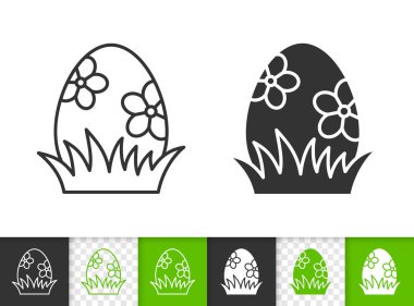 Çim hattı vektör simgesi paskalya çikolata yumurta