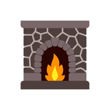 Şömine ateşi Noel 'i tek renk vektör simgesi