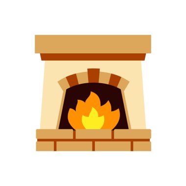 Şömine ateşi Noel 'i tek renk vektör simgesi