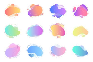 Sıvı şekil akışkan metin soyut sancak vektörü seti