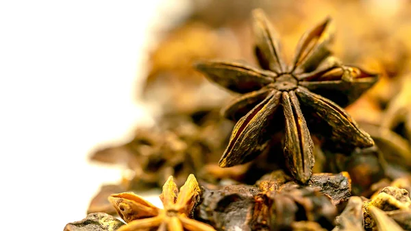 Isolated Close up Star anise fruit with seed
