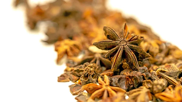 Isolated Close up Star anise fruit with seed