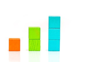 çok renkli ahşap blokları kapat