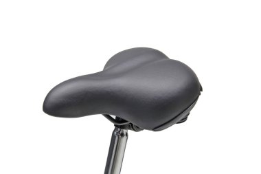 Isolated black urban bicycle Saddle with white background 