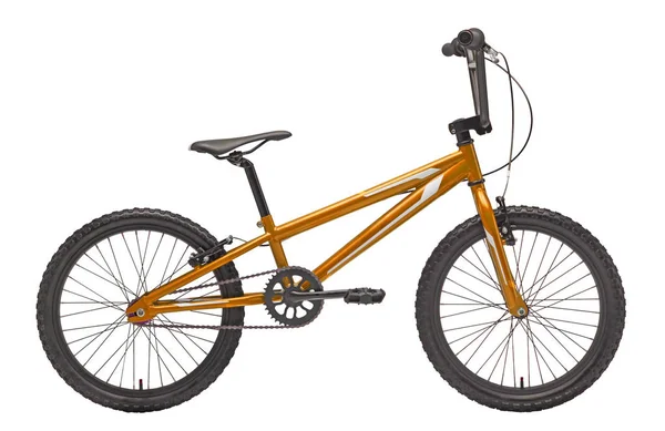 Isolated metallic orange Color BMX in White Background — Φωτογραφία Αρχείου