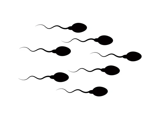 Spermatozoen Bewegen Sich Schnell Zum Ziel Und Überholen Einander — Stockvektor