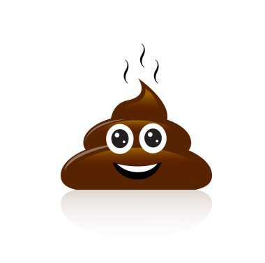 şirin kahverengi ve parlak bok gülümsüyor ve kokuyor