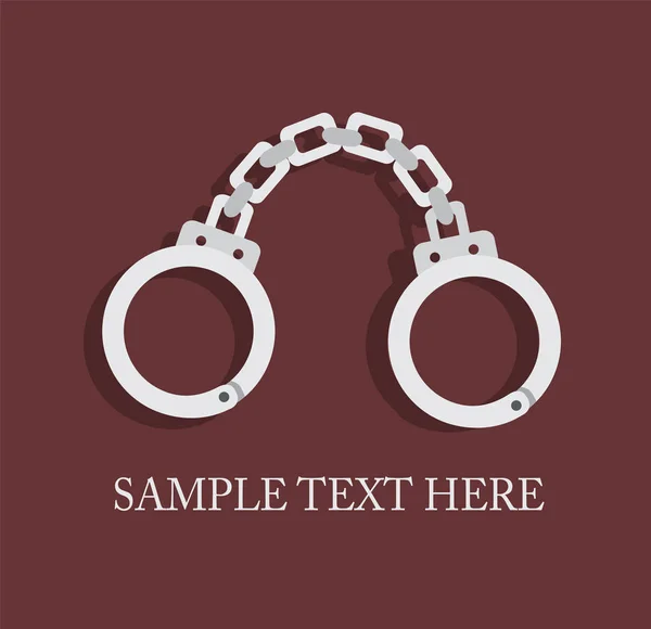 Fresh Metal Handcuffs Dark Background — Stock Vector