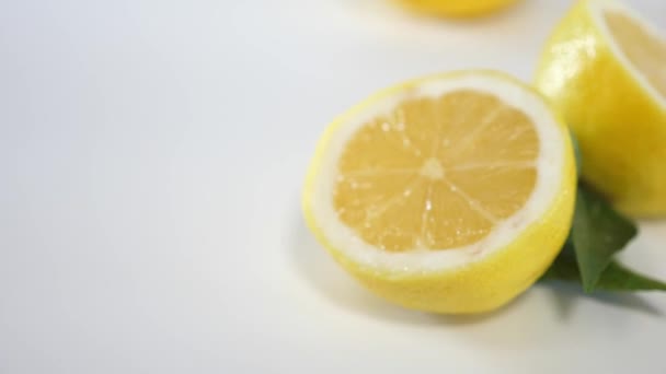 Set Limones Bacground Blanco — Vídeos de Stock