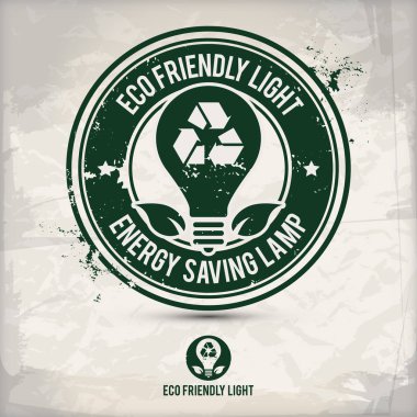 alternatif eko dostu ışık damgası içeren: iki çevresel ses Eko motifleri daire kare, grunge mürekkep lastik pul etkisi, dokulu kağıt arka plan, eps10 vektör çizim