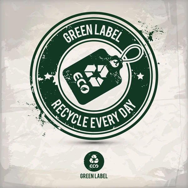 Selo Verde Alternativo Contendo Dois Motivos Ecológicos Ambientalmente Sólidos Quadros —  Vetores de Stock
