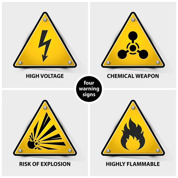 Sarı uyarı işaretleri kümesi — Stok Vektör