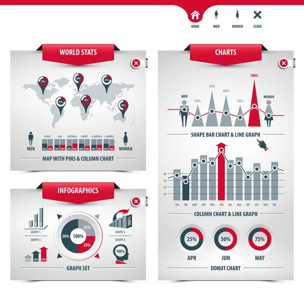 Charts and graphs — Stock Vector