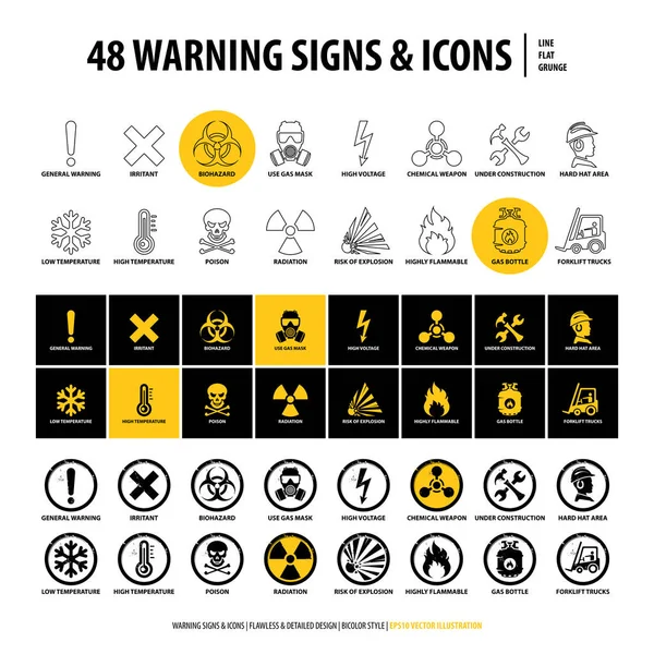 Uyarı işaretleri ve simgeleri — Stok Vektör