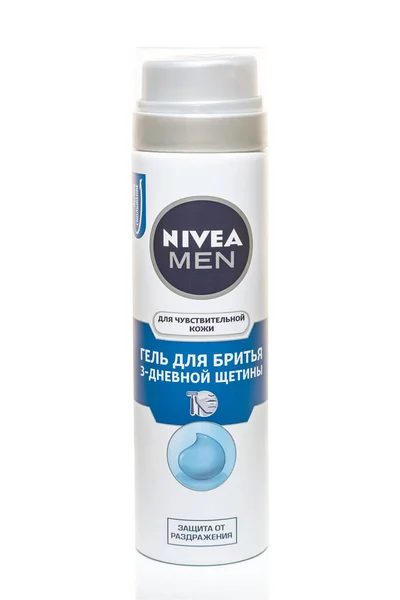 Frasco Nivea Men Gel Barbear Cerdas Dias 200 Isolado Sobre — Fotografia de Stock