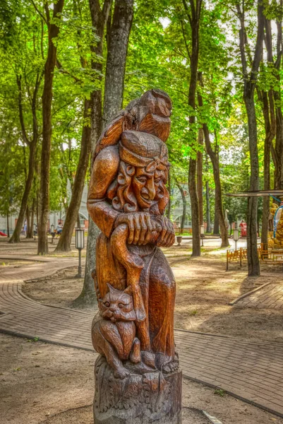 Park of wooden sculptures in Bryansk. Wooden sculpture \