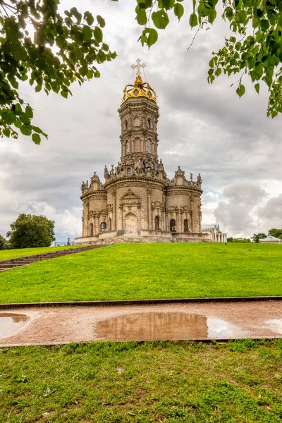 Kyrkan Tecknet Den Heligaste Theotokos Gården Dubrovitsa Moskva Regionen Mot — Stockfoto