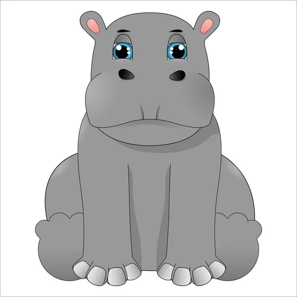 Cartoon Bebê Hipopótamo Vetor — Vetor de Stock