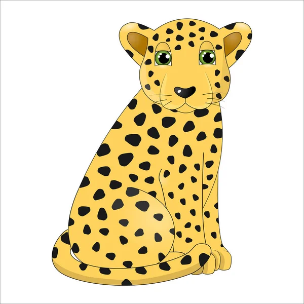 Leopardo Bonito Dos Desenhos Animados Vetor — Vetor de Stock