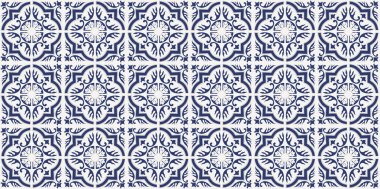 Mavi Portekizce desen - Azulejos vektör, moda dekorasyon fayans karoları 