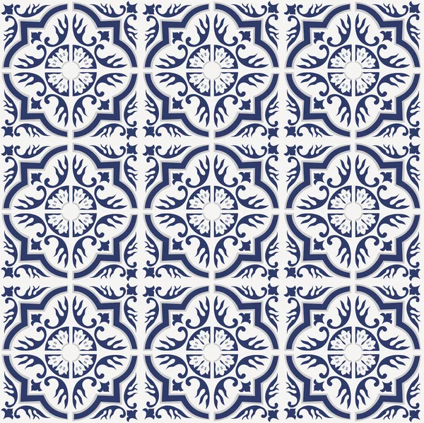 Mavi Portekizce desen - Azulejos vektör, moda dekorasyon fayans karoları 
