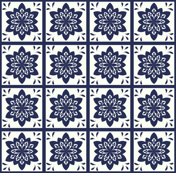 Mavi Portekizce desen - Azulejos vektör, moda dekorasyon fayans karoları 