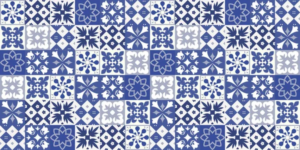 Mavi Portekizce desen - Azulejos vektör, moda dekorasyon fayans karoları 