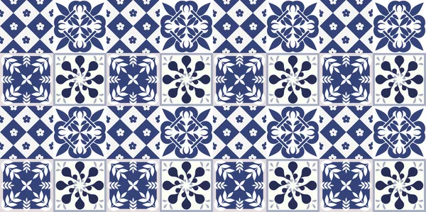 Mavi Portekizce desen - Azulejos vektör, moda dekorasyon fayans karoları 
