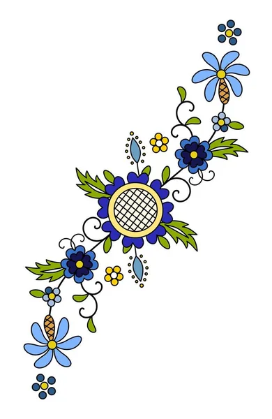 Tradicional Moderno Polaco Kashubian Vector Decoración Folclórica Floral Wzory Kaszubskie — Archivo Imágenes Vectoriales