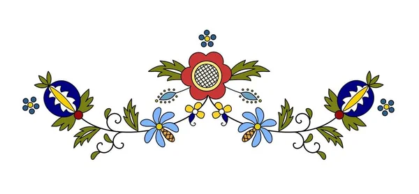現代ポーランド語 花の民俗装飾ベクトル Wzory Kaszubskie Kaszubski Wzr — ストックベクタ