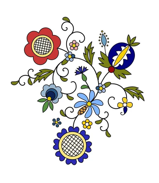 Tradicional Moderno Polaco Kashubian Vector Decoración Folclórica Floral Wzory Kaszubskie — Archivo Imágenes Vectoriales