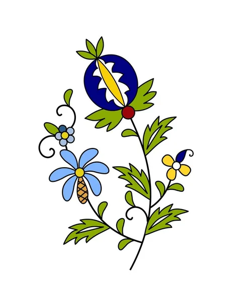 Geleneksel ve modern Lehçe - Kaşubyan çiçek halk dekorasyon vektör, wzory kaszubskie, kaszubski wzr, haft
