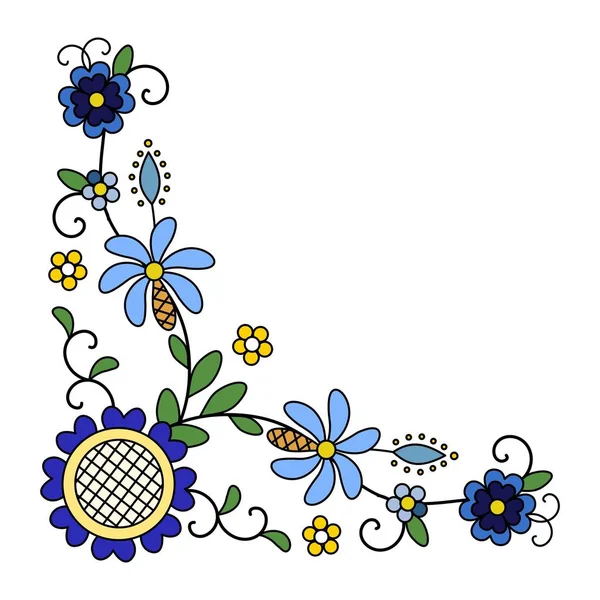 Tradicional Moderno Polaco Kashubian Vector Decoración Folclórica Floral Wzory Kaszubskie — Archivo Imágenes Vectoriales