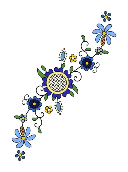 Tradicional Moderno Polaco Kashubian Vector Decoración Folclórica Floral Wzory Kaszubskie — Archivo Imágenes Vectoriales