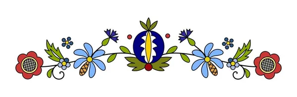 Geleneksel ve modern Lehçe - Kaşubyan çiçek halk dekorasyon vektör, wzory kaszubskie, kaszubski wzr, haft