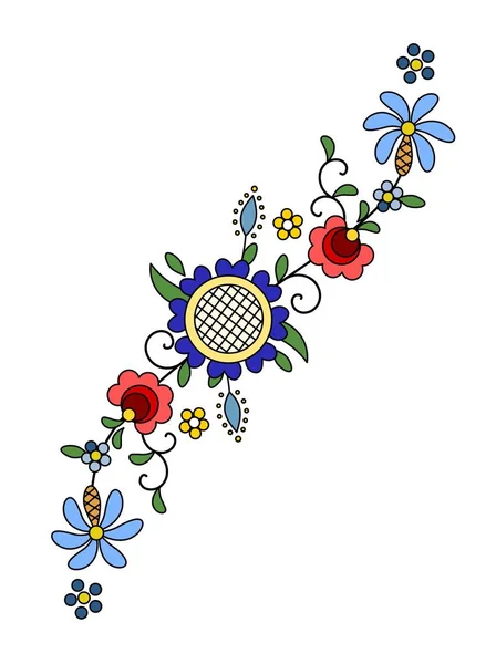 Tradicional Moderno Polaco Kashubian Vector Decoración Folclórica Floral Wzory Kaszubskie — Vector de stock