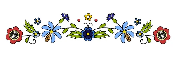 Geleneksel ve modern Lehçe - Kaşubyan çiçek halk dekorasyon vektör, wzory kaszubskie, kaszubski wzr, haft
