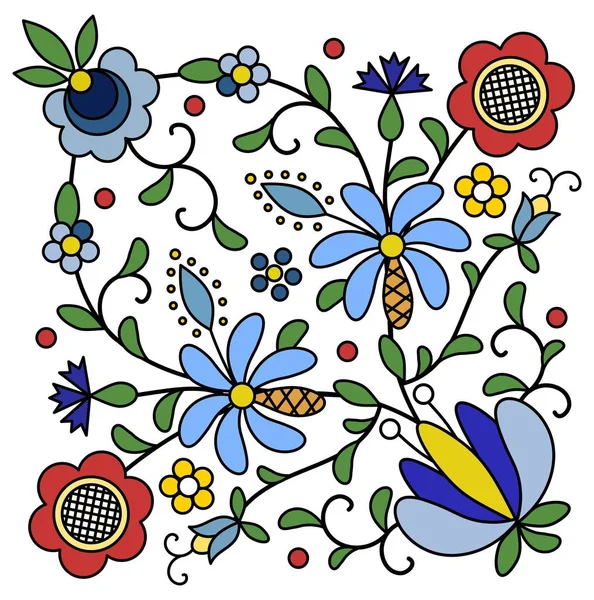 Tradicional Moderno Polaco Kashubian Vector Decoración Folclórica Floral Wzory Kaszubskie — Archivo Imágenes Vectoriales