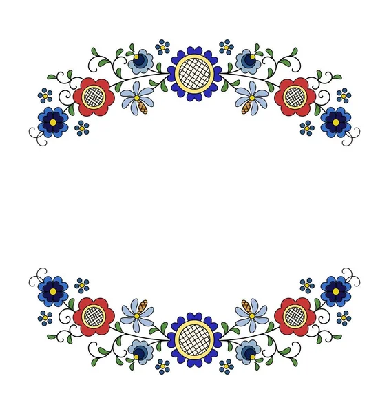 Geleneksel ve modern Lehçe - Kaşubyan çiçek halk dekorasyon vektör, wzory kaszubskie, kaszubski wzr, haft