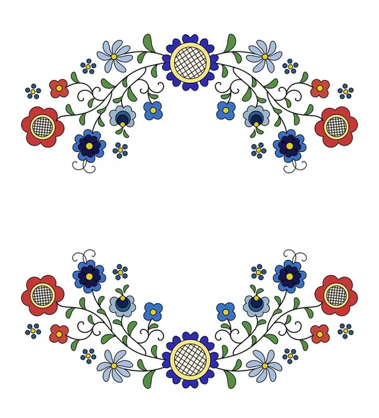 Geleneksel ve modern Lehçe - Kaşubyan çiçek halk dekorasyon vektör, wzory kaszubskie, kaszubski wzr, haft