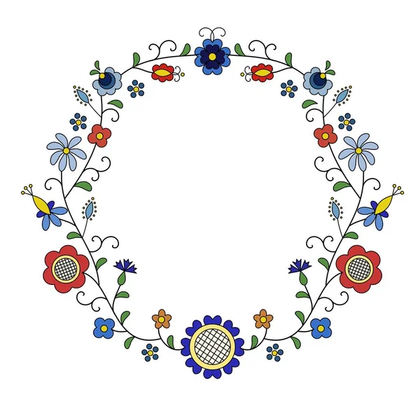 Traditionnel Polonais Moderne Vecteur Décoration Folklorique Florale Kashubienne Wzory Kaszubskie — Image vectorielle