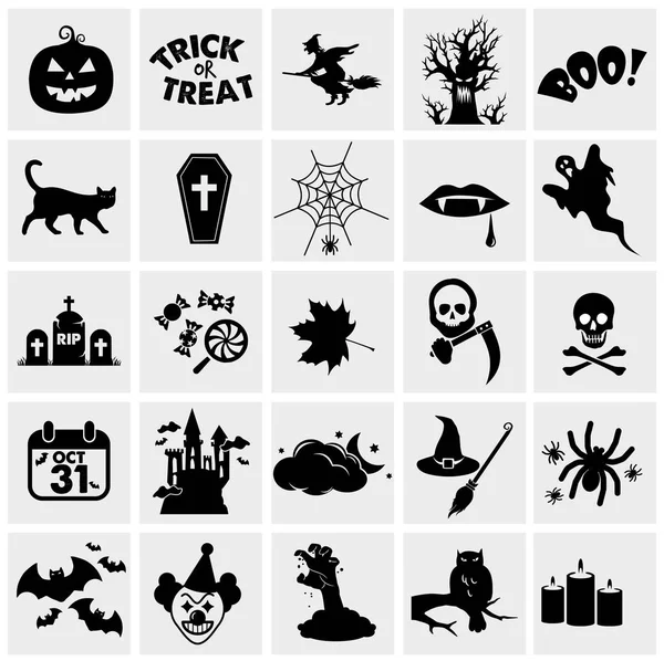 Halloween Icono Conjunto Vector — Vector de stock