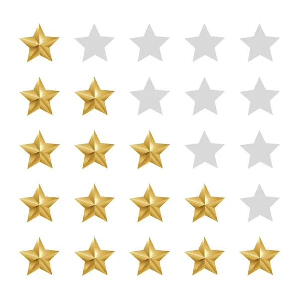 stock vector Star rating realistic gold star set vector