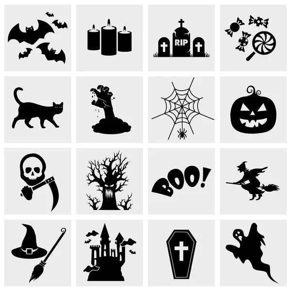 Halloween Icono Conjunto Vector — Vector de stock