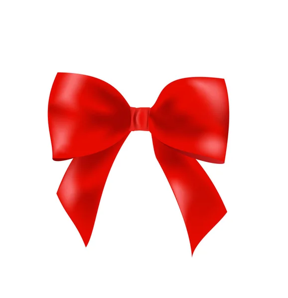 Beautiful Red Ribbon Bow Vector Illustration — Stock Vector