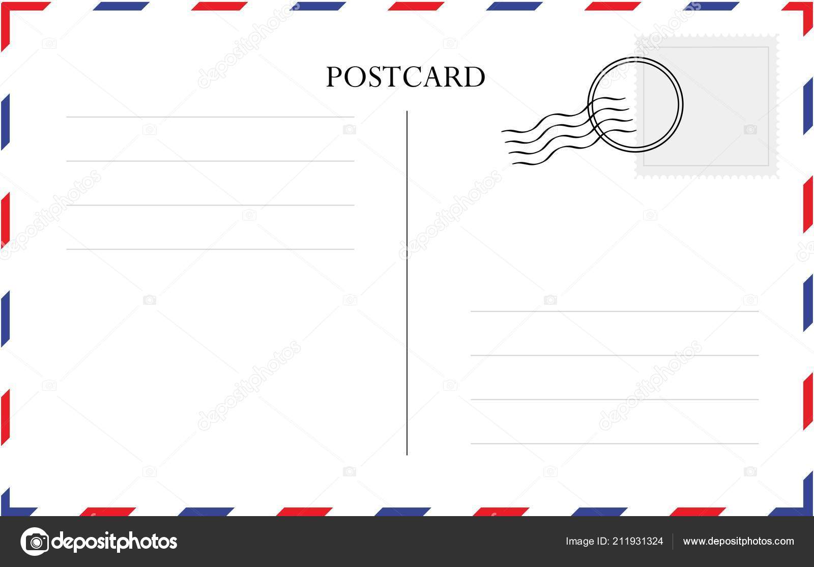 Postcard Template Vector Beautiful Retro Postcard Stock Vector Throughout Free Downloadable Postcard Templates