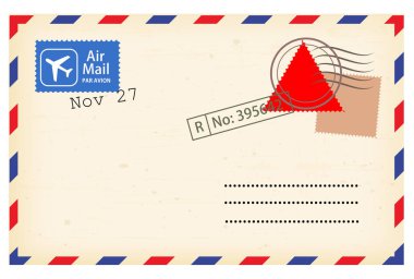 Postcard template vector - beautiful retro postcard clipart