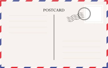 Postcard template vector - beautiful retro postcard clipart