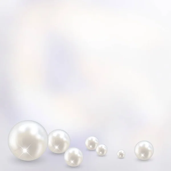 Beautiful Realistic Pearl Set Illustration Vector — Stock Vector