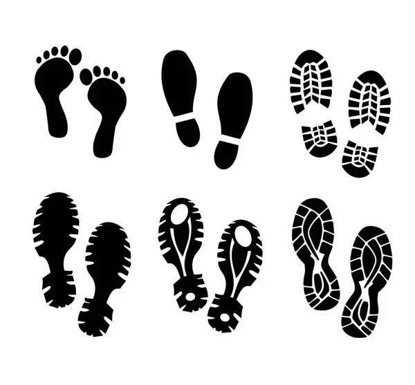 Foot Prints Set Vector — Stock Vector